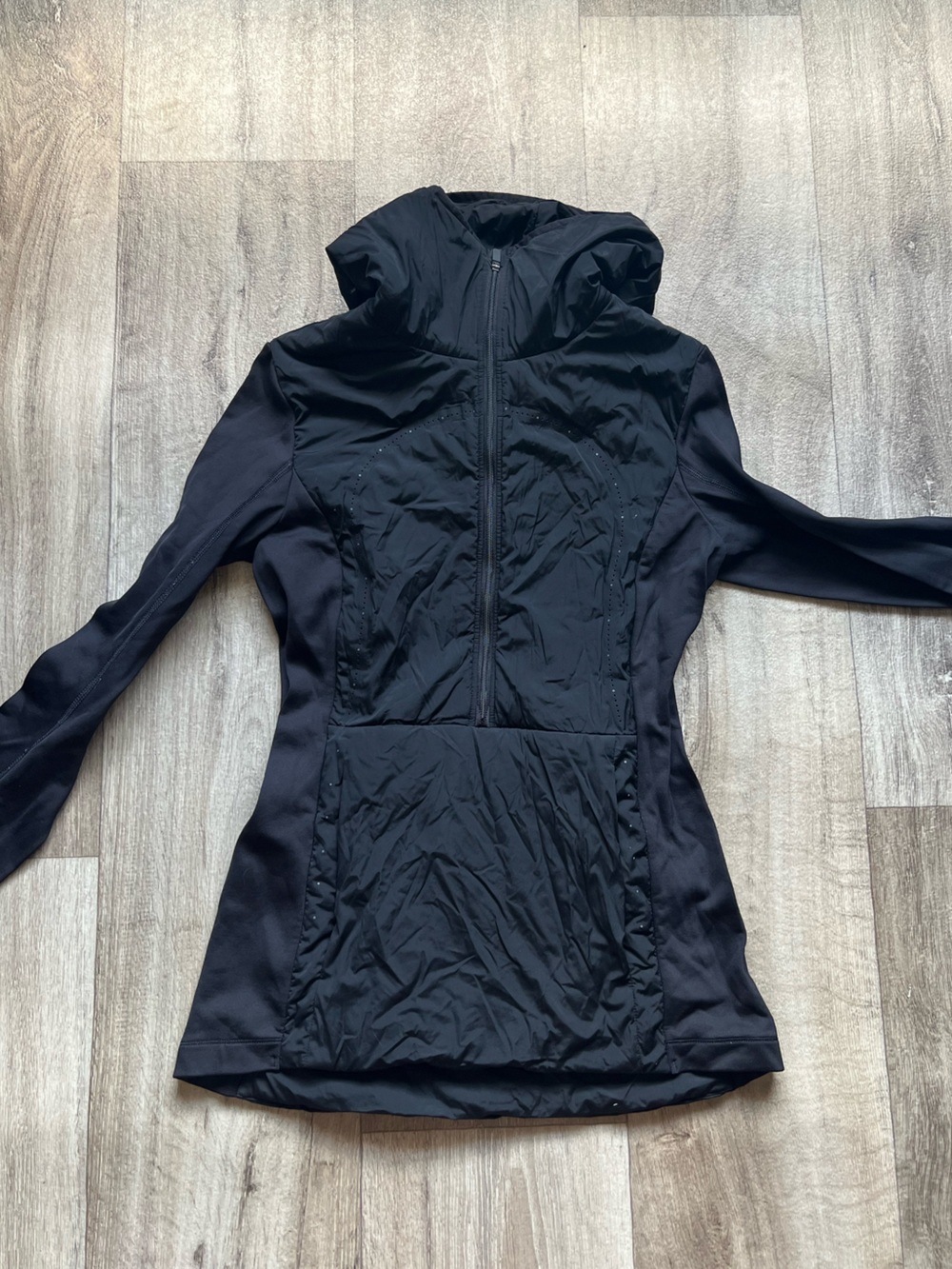 Lululemon Flurry Fighter Pullover Women 4 Black Excellent Insulated Hooded Run